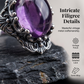🔮Vintage Spitzen-Amethyst-Ring 💍 Feine Spitze Lila Amethyst Ring für Frauen Geschenk