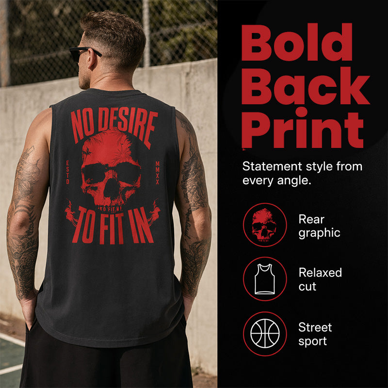 💀☀️ Herren Tanktop mit Totenkopf-Print – Ärmelloses Sommer-Shirt mit lockerer Passform