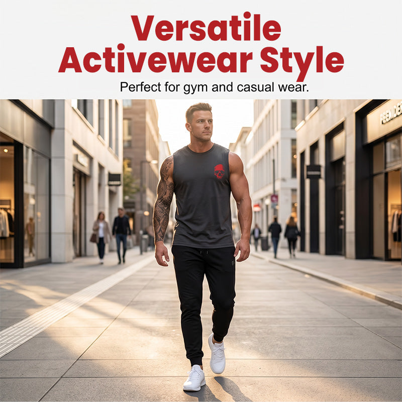 💀☀️ Herren Tanktop mit Totenkopf-Print – Ärmelloses Sommer-Shirt mit lockerer Passform