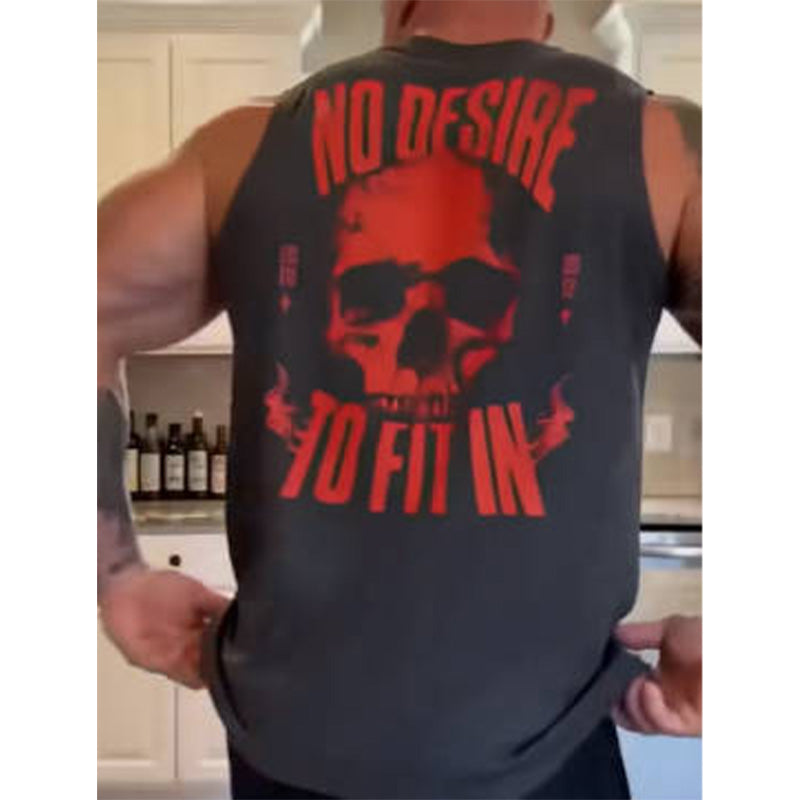 💀☀️ Herren Tanktop mit Totenkopf-Print – Ärmelloses Sommer-Shirt mit lockerer Passform