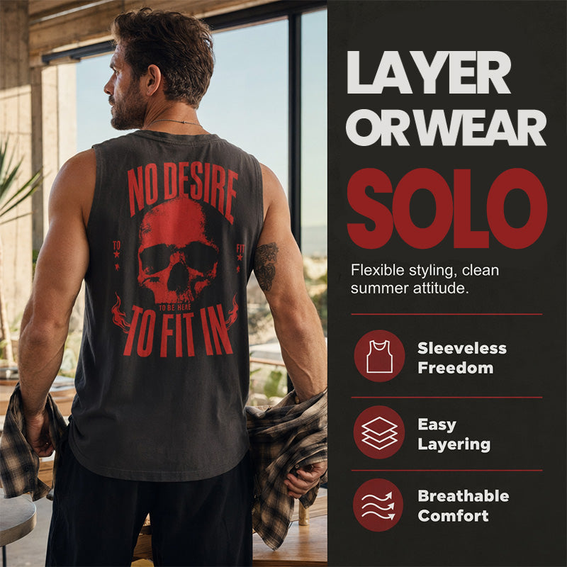💀☀️ Herren Tanktop mit Totenkopf-Print – Ärmelloses Sommer-Shirt mit lockerer Passform