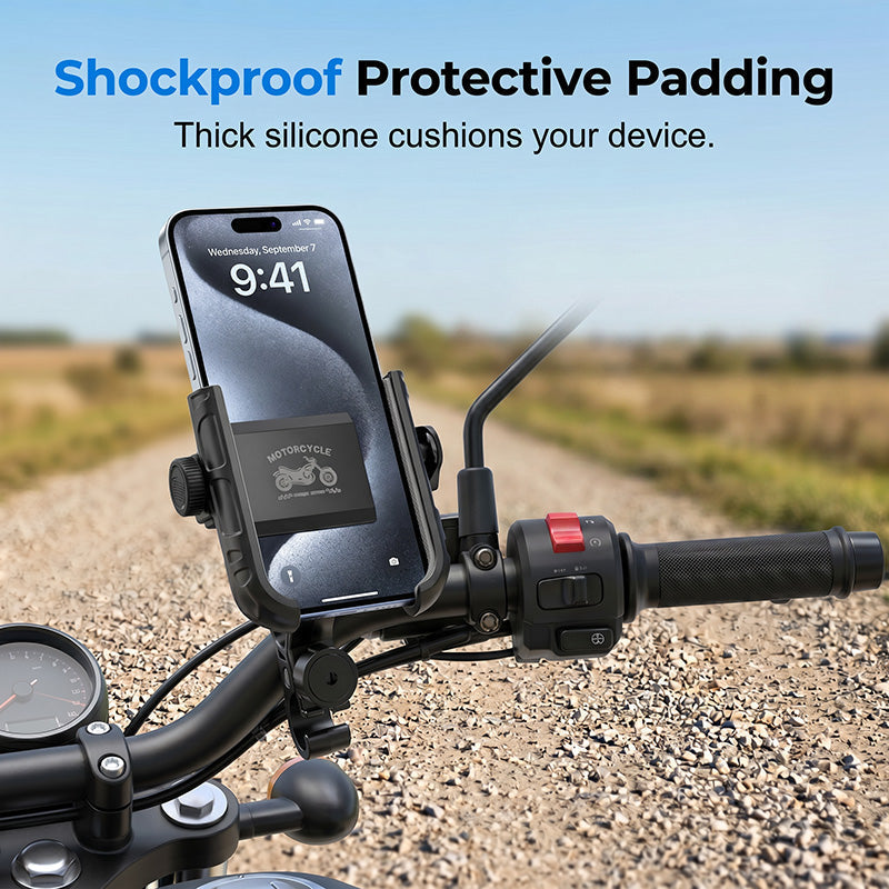 🔥 50% RABATT! 🚲 Schnellverschluss-Fahrrad-Handyhalterung – Stoßfest, 360° drehbar & universell passend – Perfekt für Navigation & Outdoor-Rides – Sicher & praktisch 🛡️✨