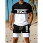 👕 Herren Sommer-Set mit T-Shirt und Shorts 🌿 Bequem, Lässig & Modernes Color-Block Design