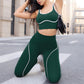 🔥 50% RABATT! 🧘‍♀️ Damen Yoga Set – Farbblock Sporttop & High Waist Leggings | Figurformend, Bequem & Für Jedes Workout ✨