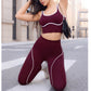 🔥 50% RABATT! 🧘‍♀️ Damen Yoga Set – Farbblock Sporttop & High Waist Leggings | Figurformend, Bequem & Für Jedes Workout ✨