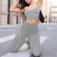 🔥 50% RABATT! 🧘‍♀️ Damen Yoga Set – Farbblock Sporttop & High Waist Leggings | Figurformend, Bequem & Für Jedes Workout ✨