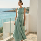 Women's Sleeveless Round Neck Wrap-Waist Maxi Dress