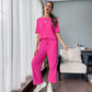 🌸 Damen Zweiteiler Set mit Kurzarmshirt & Culotte Hose ✨ Bequem, Locker & Ideal für Sommer und Freizeit