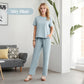 🌸 Damen Zweiteiler Set mit Kurzarmshirt & Culotte Hose ✨ Bequem, Locker & Ideal für Sommer und Freizeit
