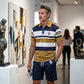 Men's Striped T-Shirt & Shorts  2-Piece Set