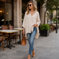 🔥 50% RABATT! 👚 Damen Bluse mit Kragen ✨ Lockere Passform, Langarm & Knopfleiste für Alltag und Freizeit