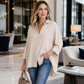 🔥 50% RABATT! 👚 Damen Bluse mit Kragen ✨ Lockere Passform, Langarm & Knopfleiste für Alltag und Freizeit