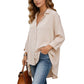 🔥 50% RABATT! 👚 Damen Bluse mit Kragen ✨ Lockere Passform, Langarm & Knopfleiste für Alltag und Freizeit