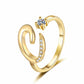 ⏰ 50 % RABATT – Nur für kurze Zeit 💍 Damen Ring mit Buchstaben ✨ Funkelnde Zirkonia-Verzierung, Verstellbare Größe & Elegantes Design