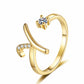 ⏰ 50 % RABATT – Nur für kurze Zeit 💍 Damen Ring mit Buchstaben ✨ Funkelnde Zirkonia-Verzierung, Verstellbare Größe & Elegantes Design