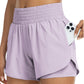 Damen Doppellagige Yoga-Shorts 🏃‍♀️ Zwei Lagen, Totales Selbstvertrauen – Bewegen Sie sich frei, bleiben Sie bedeckt ✨