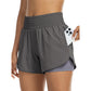 Damen Doppellagige Yoga-Shorts 🏃‍♀️ Zwei Lagen, Totales Selbstvertrauen – Bewegen Sie sich frei, bleiben Sie bedeckt ✨