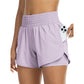 Damen Doppellagige Yoga-Shorts 🏃‍♀️ Zwei Lagen, Totales Selbstvertrauen – Bewegen Sie sich frei, bleiben Sie bedeckt ✨