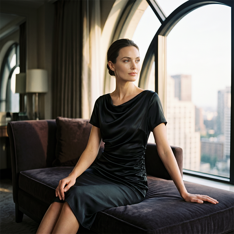 🔥 50% RABATT! 💎 Elegantes Damen Bodycon-Kleid aus Satin ✨ Gerafftes Design & Perfekt für Partys, Hochzeiten und Besondere Anlässe