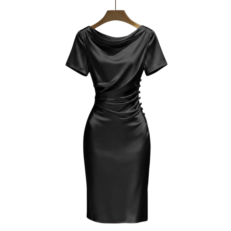 🔥 50% RABATT! 💎 Elegantes Damen Bodycon-Kleid aus Satin ✨ Gerafftes Design & Perfekt für Partys, Hochzeiten und Besondere Anlässe