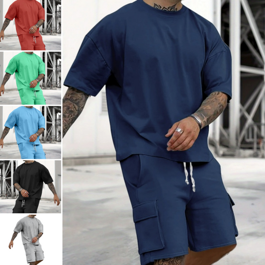 ☀️ 50% RABATT! Herren T-Shirt & Shorts Set 👕🩳 Leicht, Atmungsaktiv & Ideal für Sommer und Urlaub