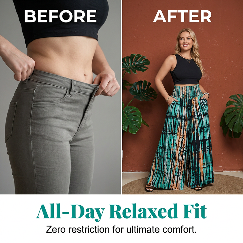 🛍️ 50 % Rabatt – Lässige Hose mit einzigartigem Streifen-Tie-Dye-Muster – weiter Schnitt, perfekt für den Alltag ✨