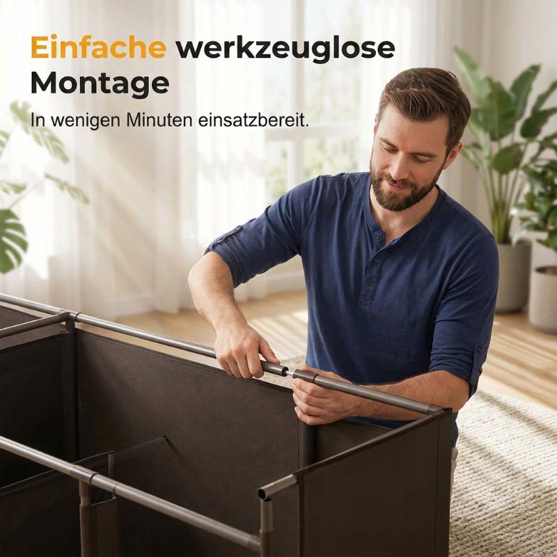👕 50% RABATT! 🏠 Tragbarer Stoffschrank mit Stahlrohrgestell – einfache Montage & platzsparend für Schlafzimmer & Mietwohnung