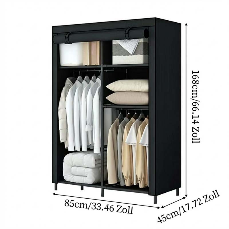 👕 50% RABATT! 🏠 Tragbarer Stoffschrank mit Stahlrohrgestell – einfache Montage & platzsparend für Schlafzimmer & Mietwohnung