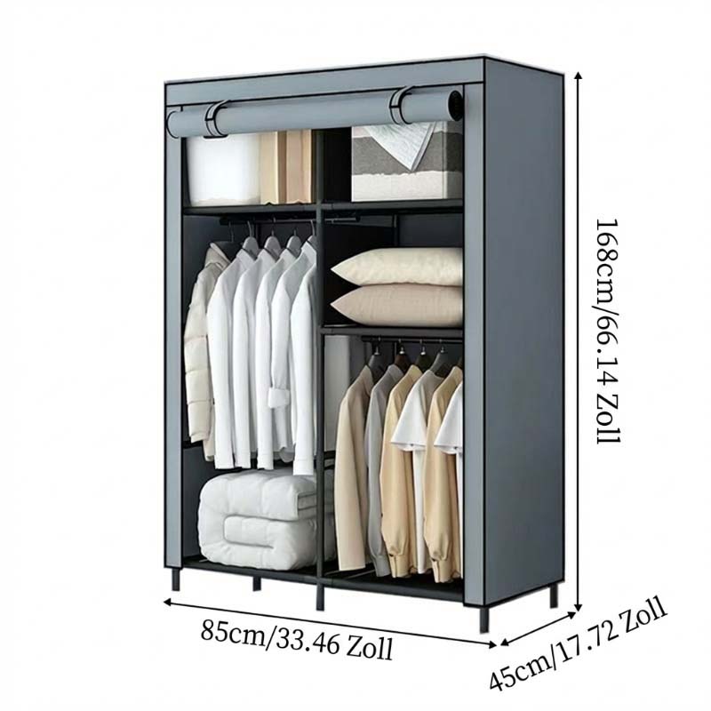 👕 50% RABATT! 🏠 Tragbarer Stoffschrank mit Stahlrohrgestell – einfache Montage & platzsparend für Schlafzimmer & Mietwohnung