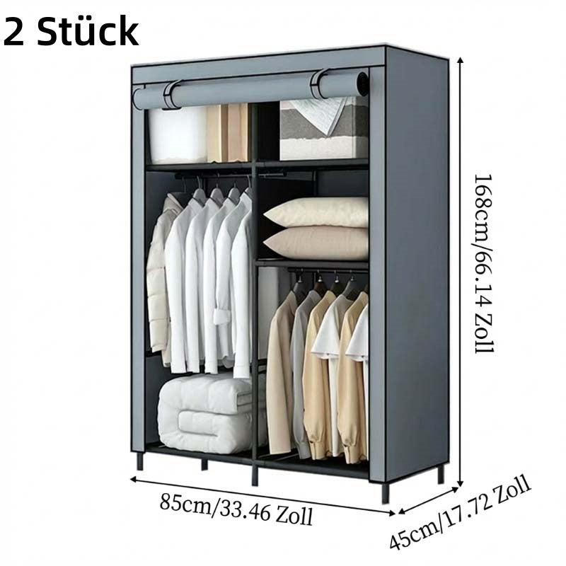 👕 50% RABATT! 🏠 Tragbarer Stoffschrank mit Stahlrohrgestell – einfache Montage & platzsparend für Schlafzimmer & Mietwohnung