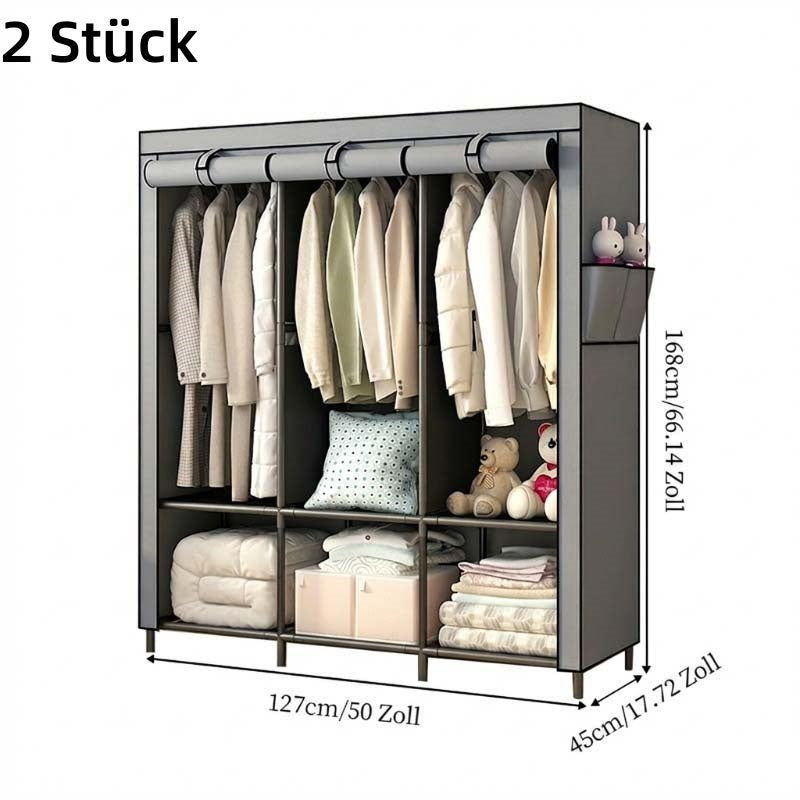 👕 50% RABATT! 🏠 Tragbarer Stoffschrank mit Stahlrohrgestell – einfache Montage & platzsparend für Schlafzimmer & Mietwohnung