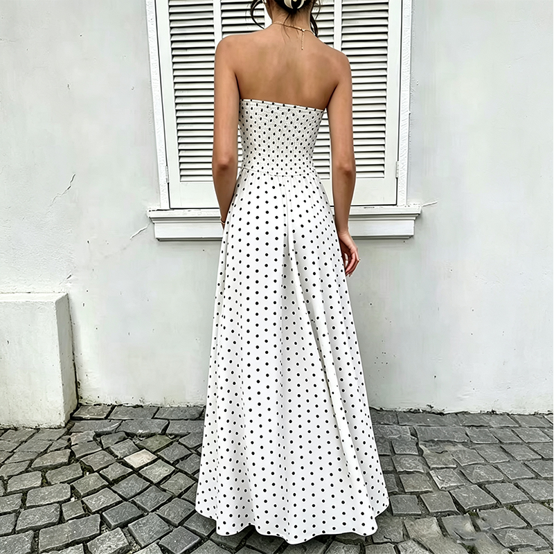 🔥 50% RABATT! 👗 Damen Off-Shoulder A-Linien-Kleid ✨ Elegantes Polka-Dot-Design – Perfekt für Partys, Hochzeiten und Sommerabende