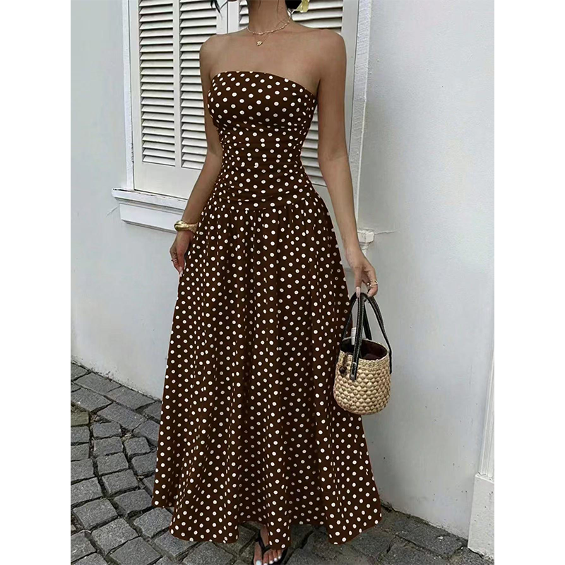 🔥 50% RABATT! 👗 Damen Off-Shoulder A-Linien-Kleid ✨ Elegantes Polka-Dot-Design – Perfekt für Partys, Hochzeiten und Sommerabende