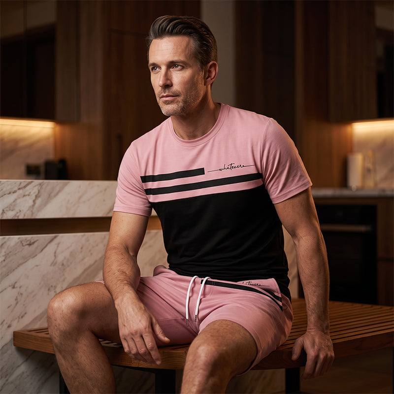 🛍️ 50 % Rabatt – 2-teiliges Freizeit-Set für Herren – Kurzarm-T-Shirt & Shorts mit Kordelzug, atmungsaktiv & bequem für den Alltag 👕