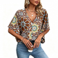 🛍️ 50 % Rabatt – Bohemian-Bluse mit V-Ausschnitt – luftige Passform, vielseitig kombinierbar, ideal für Urlaub & Alltag ✨
