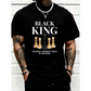 🛍️ 50 % Rabatt – Übergroßes Herren-T-Shirt mit Schachbrett- & Slogan-Print – lässiger Short-Sleeve-Stil für den Alltag ♟️