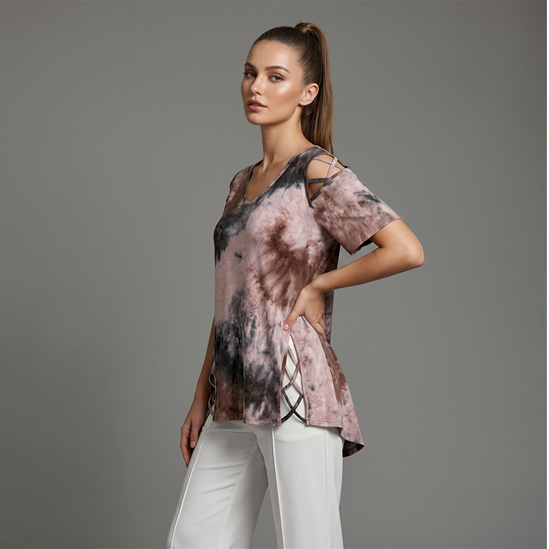 🛍️ 50 % Rabatt – Übergroßes Damen-T-Shirt mit Herzprint & Schnürdetail – lässiger Look, atmungsaktiv & vielseitig für den Alltag ❤️
