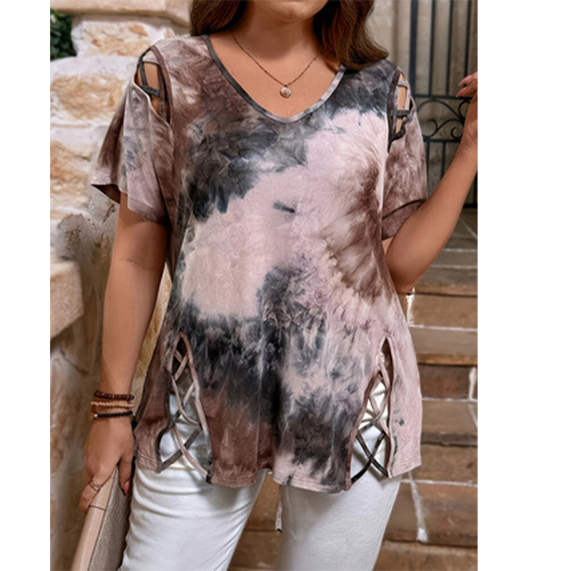 🛍️ 50 % Rabatt – Übergroßes Damen-T-Shirt mit Herzprint & Schnürdetail – lässiger Look, atmungsaktiv & vielseitig für den Alltag ❤️