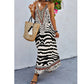 Women's Animal Print Backless Halter Maxi Dress