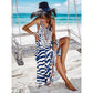 Women's Animal Print Backless Halter Maxi Dress