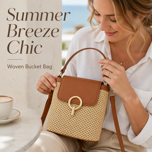 🌴 50 % Rabatt – Leichte Stroh-Umhängetasche im Boho-Stil – mit Tragegriff & verstellbarem Schultergurt – vielseitig kombinierbar für Strand, City & Urlaub ✨