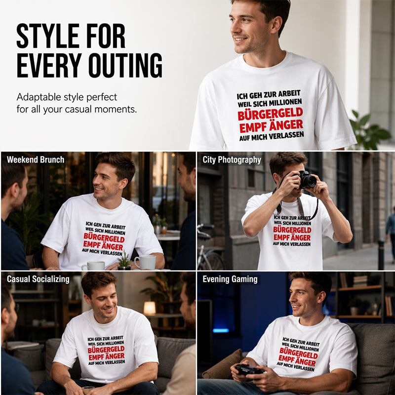 👕 50 % Rabatt – Herren-T-Shirt mit lustigem Slogan & Rundhals – weiche Baumwolle, lässiger Schnitt & vielseitig für den Alltag 😄