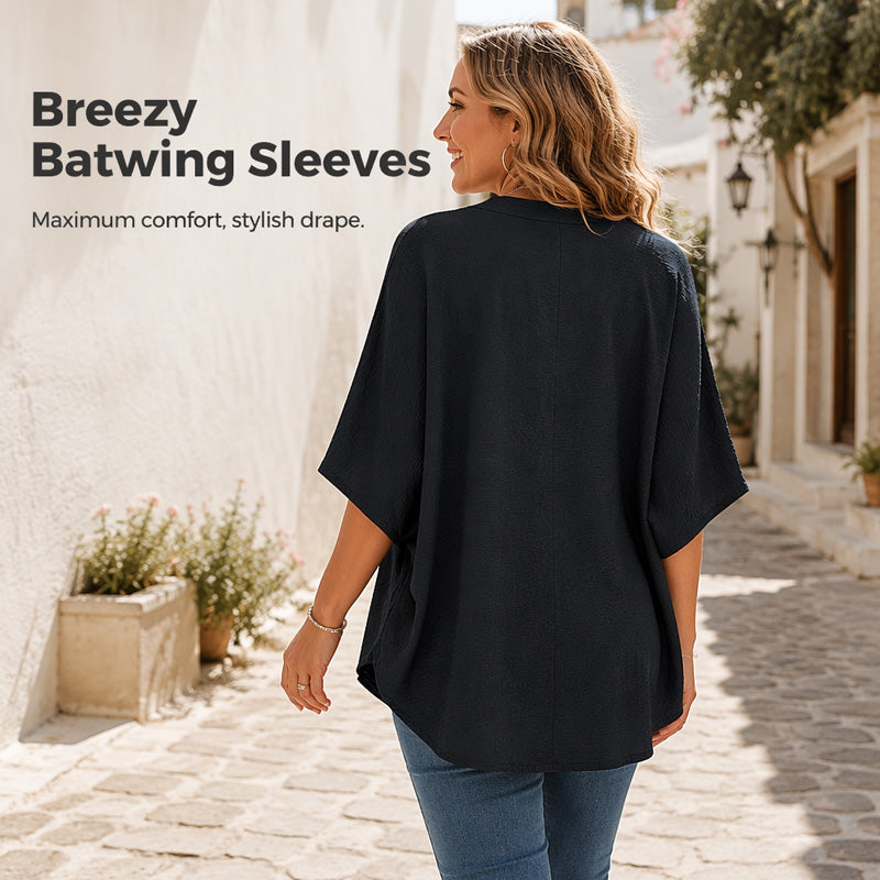 👕🌸 50% RABATT! Damen Casual V-Ausschnitt Kurzarm-Top – Leicht, luftig & vielseitig – Perfekt für Alltag, Freizeit & warme Tage ✨