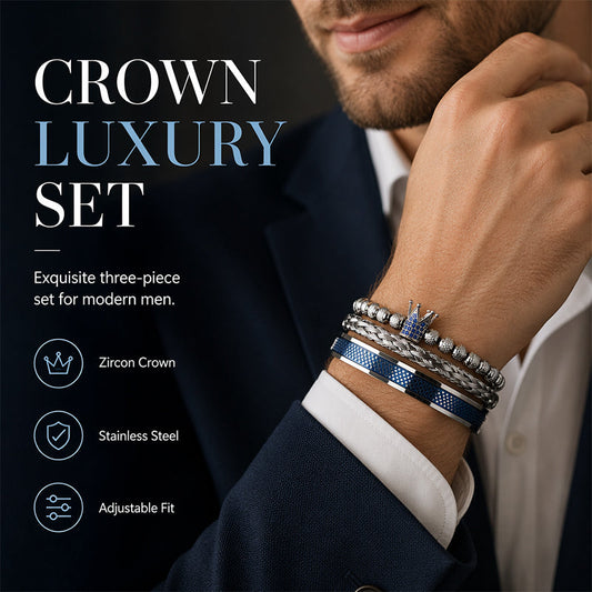 💎 50 % Rabatt – 3-teiliges Herren-Armband-Set mit Krone-Design – luxuriöser Look, langlebig & vielseitig für den Alltag 👑
