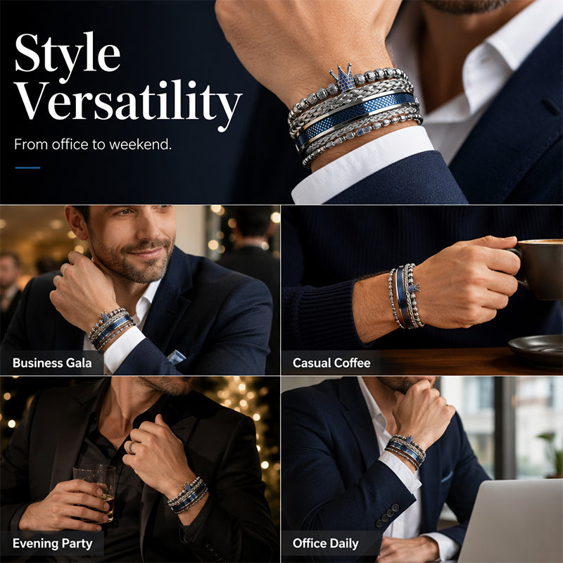 💎 50 % Rabatt – 3-teiliges Herren-Armband-Set mit Krone-Design – luxuriöser Look, langlebig & vielseitig für den Alltag 👑