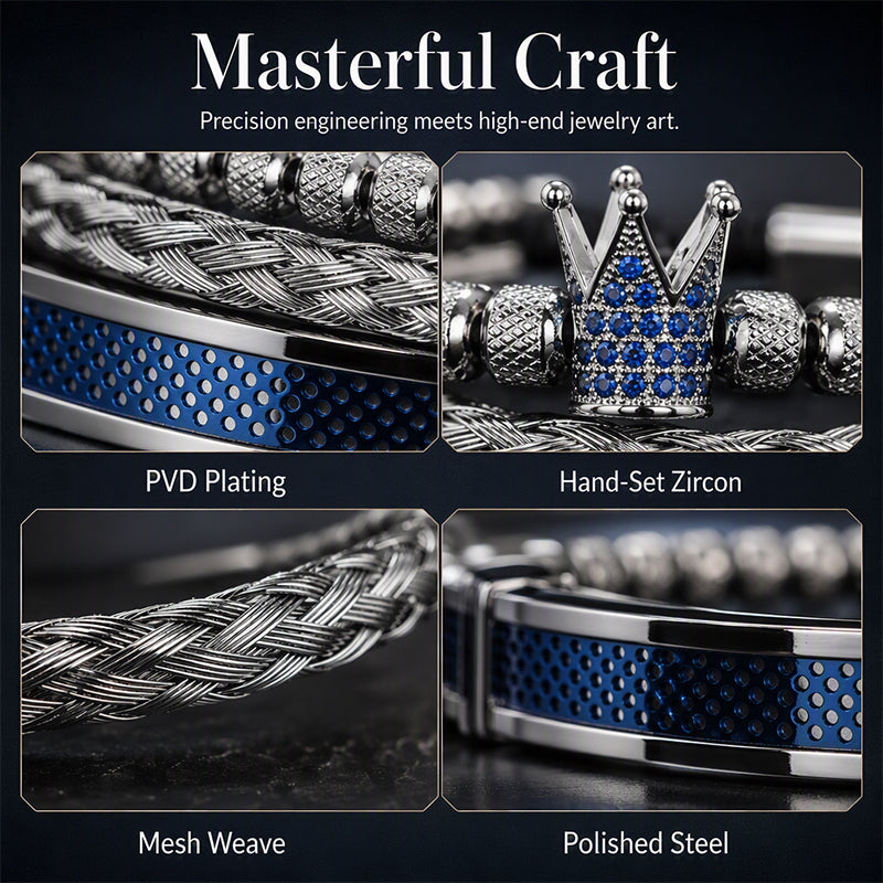 💎 50 % Rabatt – 3-teiliges Herren-Armband-Set mit Krone-Design – luxuriöser Look, langlebig & vielseitig für den Alltag 👑