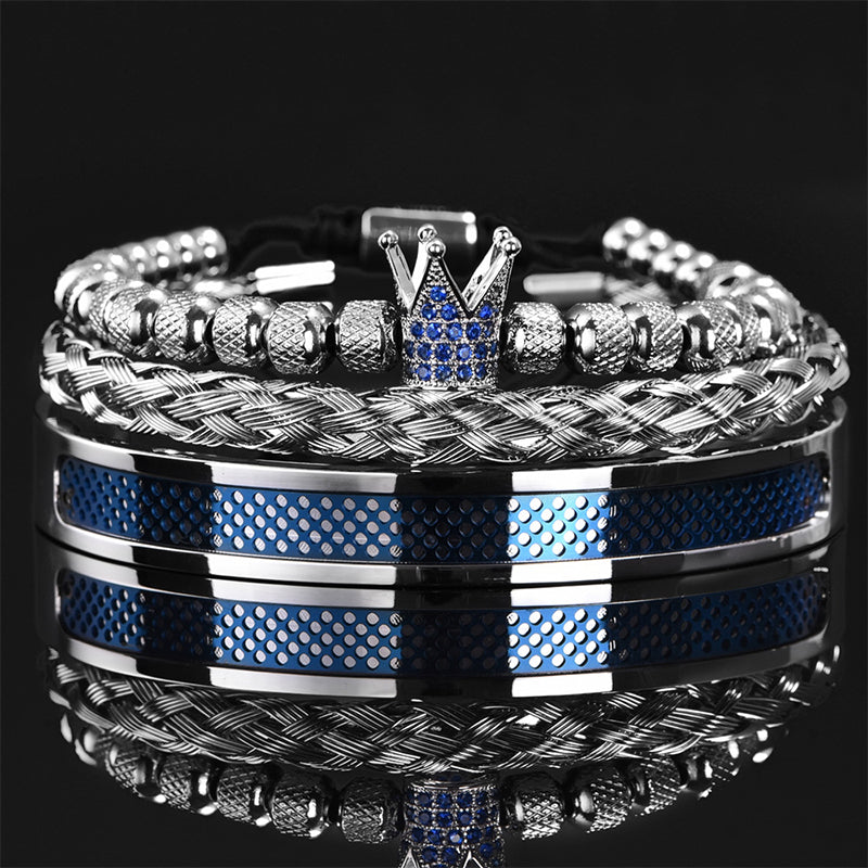 💎 50 % Rabatt – 3-teiliges Herren-Armband-Set mit Krone-Design – luxuriöser Look, langlebig & vielseitig für den Alltag 👑