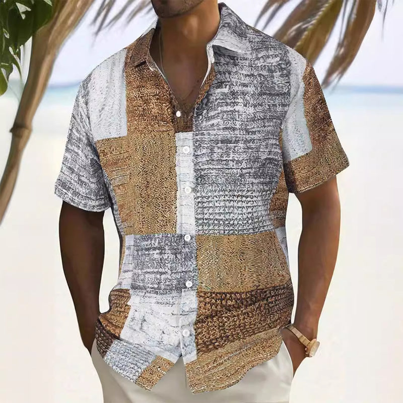 Men's Contrast Color Pattern Shirt