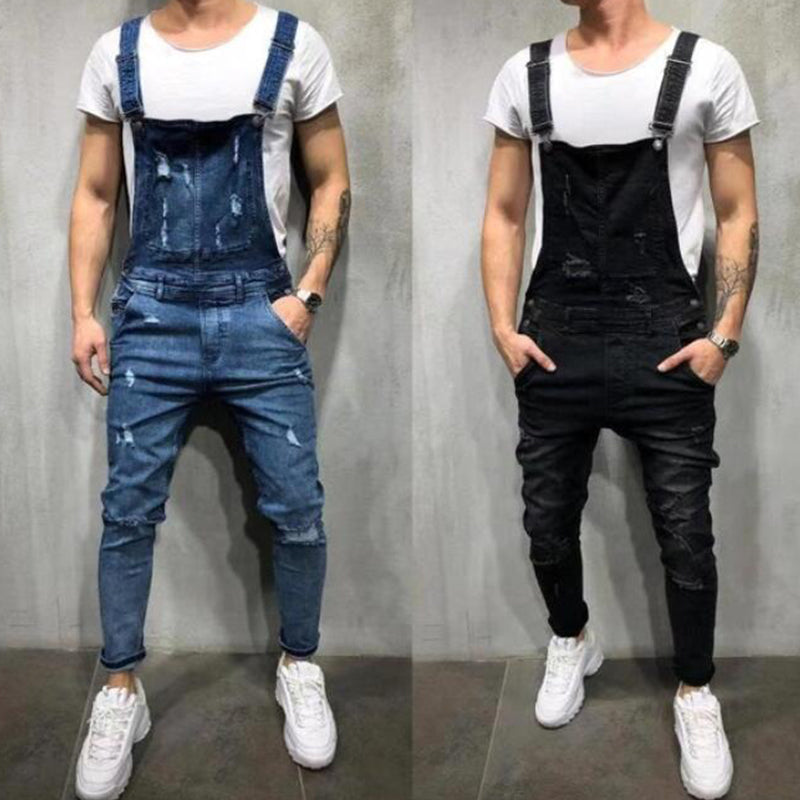 🛍️ 50 % Rabatt – Herren-Denimoverall mit Used-Optik – lässiger Schnitt, verstellbare Träger & robuster Denim – für den urbanen Alltag 👖