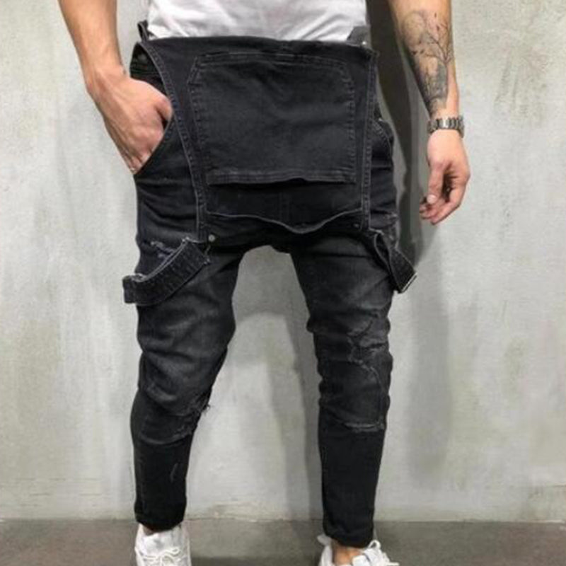 🛍️ 50 % Rabatt – Herren-Denimoverall mit Used-Optik – lässiger Schnitt, verstellbare Träger & robuster Denim – für den urbanen Alltag 👖